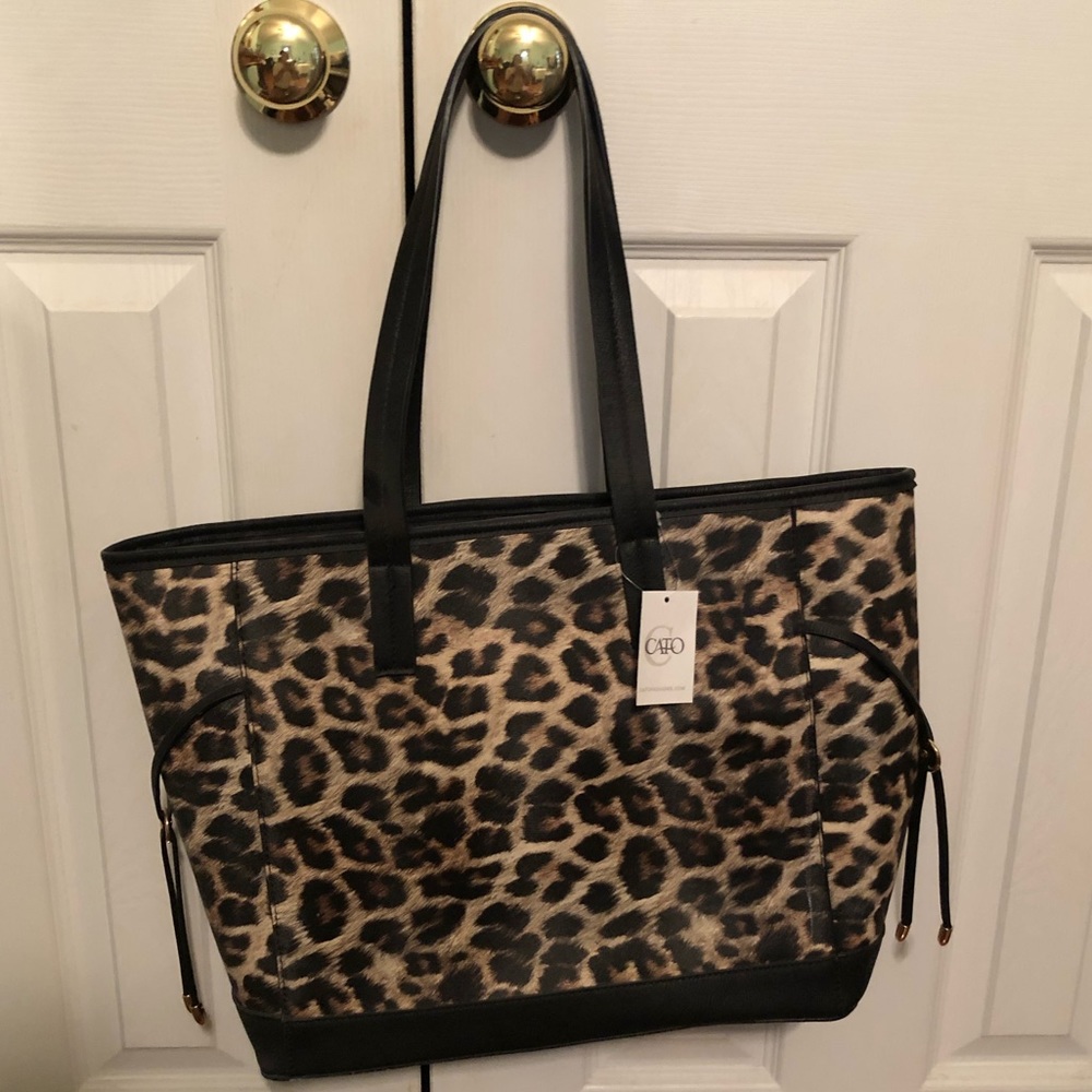 Large leopard tote bag NWT